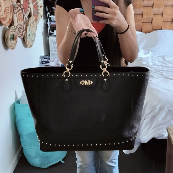 Michael Kors Devon Extra-Large Studded Pebbled Leather Tote Bag Black Purse $558 - Picture 11 of 16